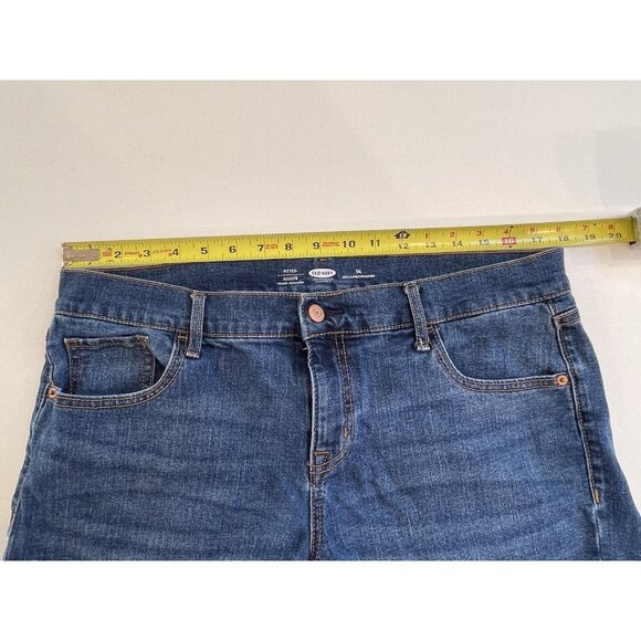 Old Navy Blue Jean Shorts 14 Fitted Stretch Raw Hem Cut off Summer Casual Beach - Picture 5 of 7